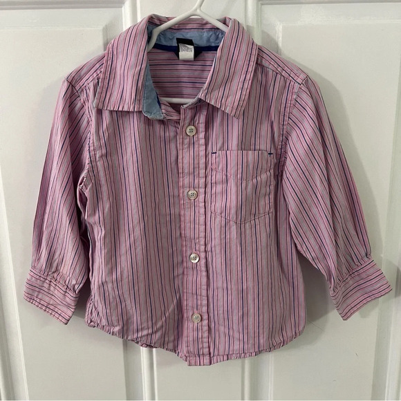 GAP Other - Baby Gap toddler boys 2 years 2T pink blue stripe dress shirt